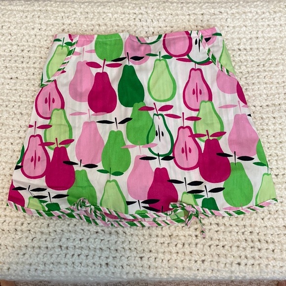 Jen Jen Boutique Skirt Skort with Pears & Stripes NEW NWT Sizes 4, 5 & 6x - Picture 1 of 4